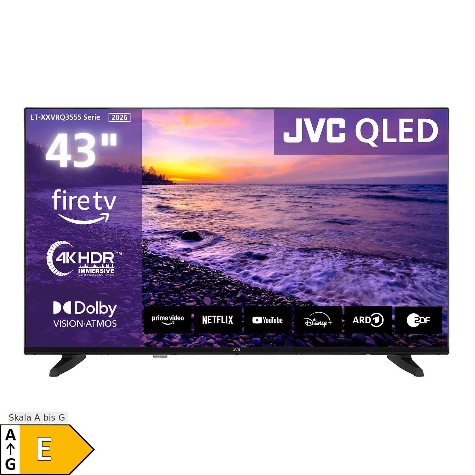 JVC LT-43VRQ3555 QLED Fernseher 43 Zoll Fire TV 4K UHD Smart TV HDR Dolby Vision Atmos, Alexa (2026)