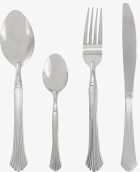 Gibson Home 16 Piece Stainless Steel Flatware Set in Silver