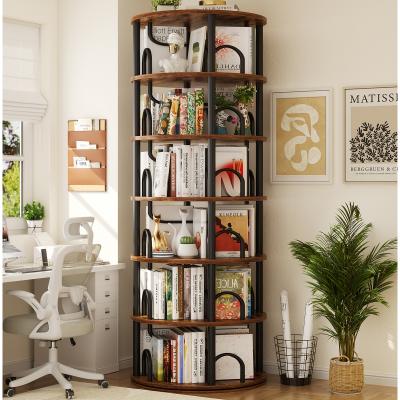 Rackcog 6-Tier Rotating Bookshelf, 360° Spinning Display Bookcase