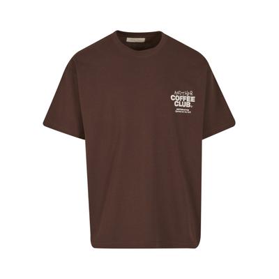 T-Shirt ANOTHER COTTON LAB "Another Cotton Lab Coffee Club T-Shirt", Damen, Gr. XS, braun, 100% Baumwolle, bedruckt, normal, Rundhals, Shirts T-Shirt