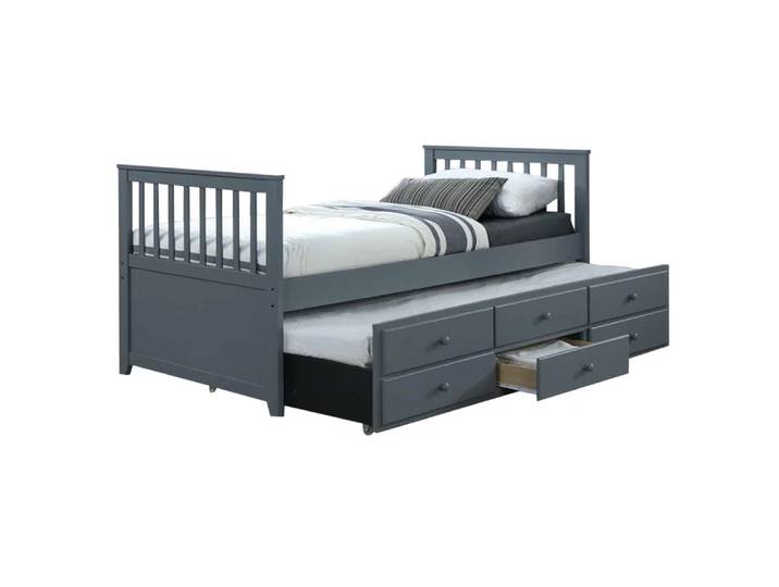 Bett mit Zustellbett AUSTIN NEW 90 x 200 cm, grau