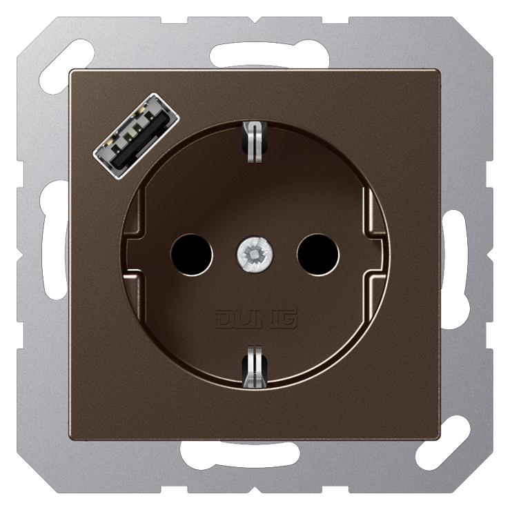 JUNG A1520-18AMO m.USB Typ A Steckdose SCHUKO (A1520-18AMO)