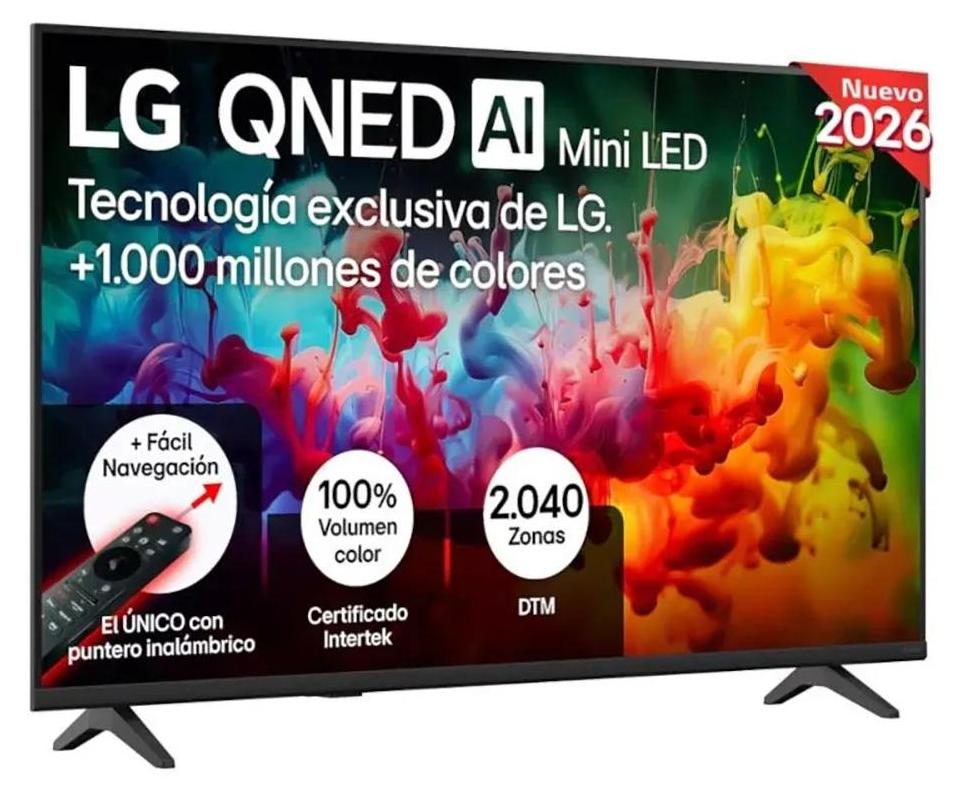 LG QNED AI MiniLED 75QNED70B6A, 190,5 cm (75"), 3840 x 2160 Pixel, QNED MiniLED, Smart-TV, WLAN, Schwarz