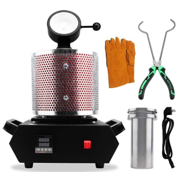 Goldschmelzofen - Schmuckgießmaschine - 3 kg Schmelzkapazität - 1400 W - 220 V - 1100 °C - 40-48 Min. Schmelzzeit - Rot