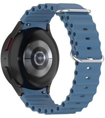 Everyday Crate Samsung Galaxy Watch 7 Silicone Watch Band With Marine Silver Buckle Soft Replacement Strap blue