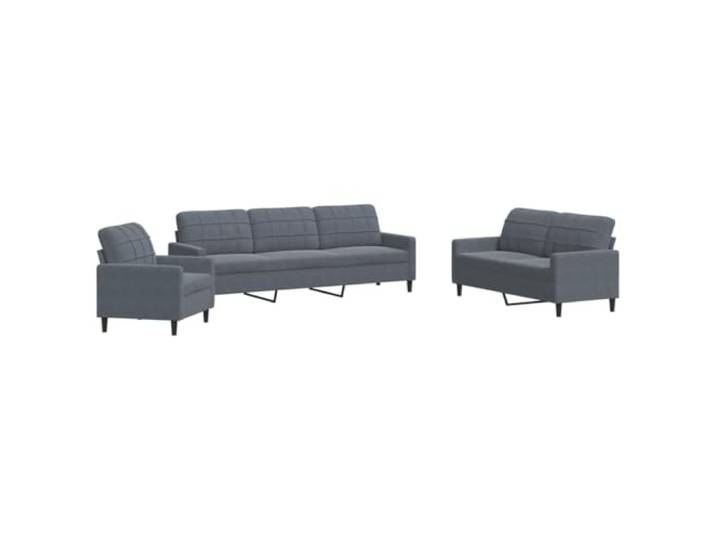 GHVBNMF 4-TLG. Sofagarnitur mit Hocker Samt Dunkelgrau Elegant 4-teilig Couchgarnitur aus weichem Samtstoff mit stabilem Metallgestell für Wohnzimmer und Lounge.