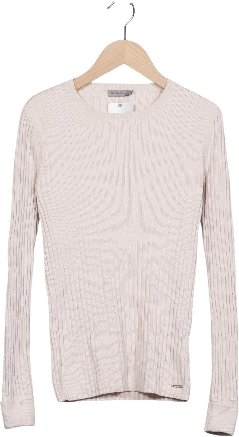 Calvin Klein Jeans Damen Pullover, Beige, Gr. S, Seide / Synthetik / Baumwolle - Second Hand