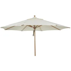 Sonnenschirm Parma von Brafab aus Buche und Polyester, modern skandinavisch, rund, weiß, für Outdoor