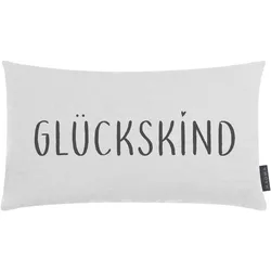 Kissen GLÜCKSKIND weiß (BH 50x30 cm) - weiß - BH 50x30 cm