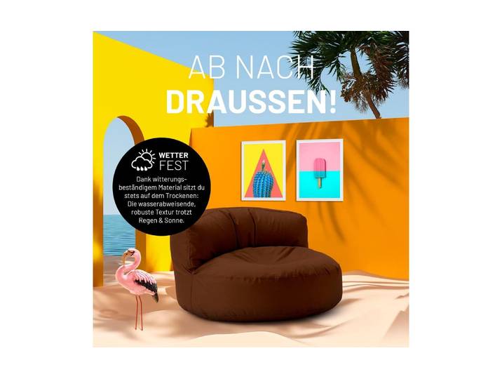 Sitzsack LUMALAND 320 l , braun, B:90cm H:90cm T:50cm, Sitzsäcke, Sitzsack