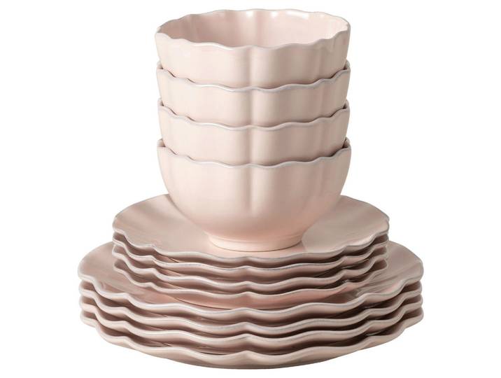 Costa Nova Kombiservice Rosa, Altrosa, Keramik, 12-teilig, 660 ml, Handmade in Europe, Essen & Trinken, Geschirr, Geschirr-Sets, Kombiservice