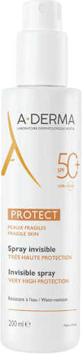 A-Derma Protect SPF 50+ 200ml Spray Solare Viso e Corpo per Pelli Sensibili