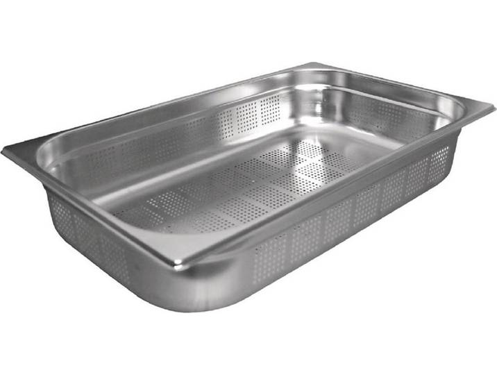 Vogue geperforeerde RVS GN1/1 bak 100mm hoogte