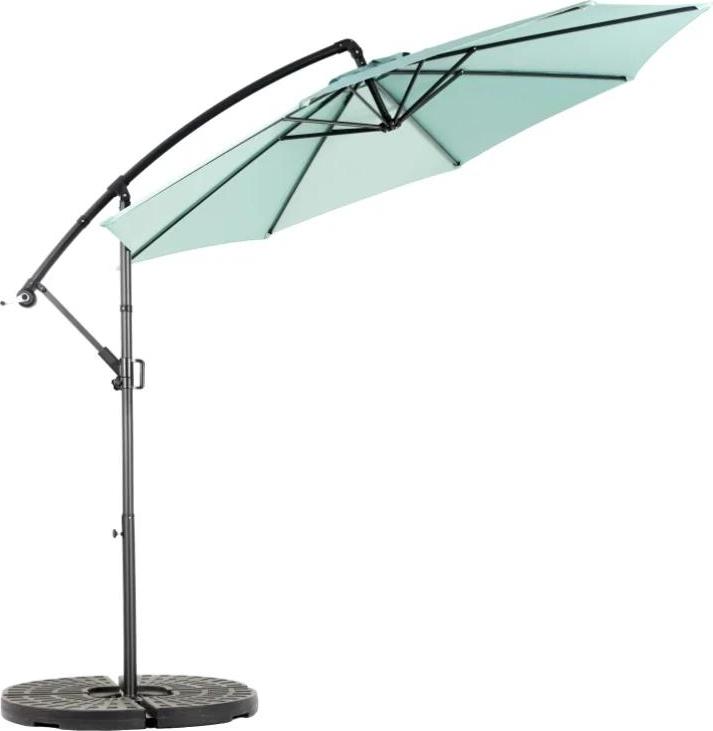 Garten Sonnenschirm - Doppelseitig - 4,5 m - Kurbel - Windfest - Ohne Standfuß - Türkis