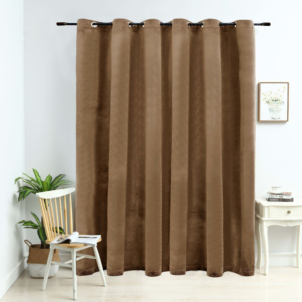 Canora Grey Ja Velvet Blackout Curtain Beige 290cm W X 245cm H
