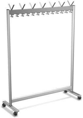 Reihen-Garderobenständer, Leichtmetall, 1360 mm breit, ohne Schirmhalterung