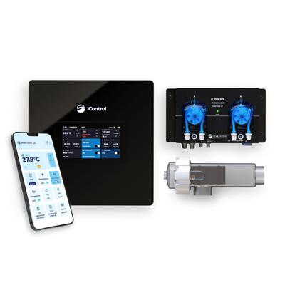 Intelligente Pool-Hydrolyse iControl mit Touchdisplay, Zeitschaltuhr und App-Steuerung