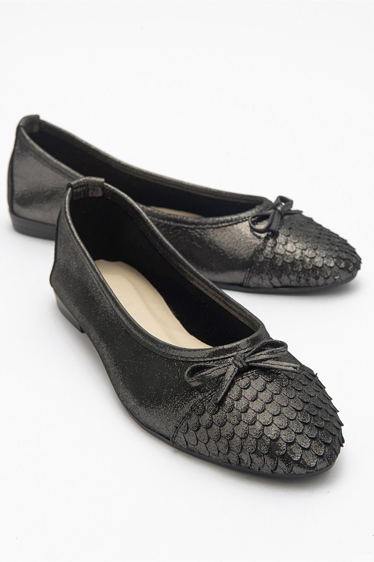 Copos Leren Strik Neus Ballerina