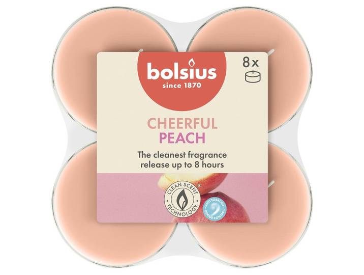 Bolsius maxilicht true scents peach 8 stuks