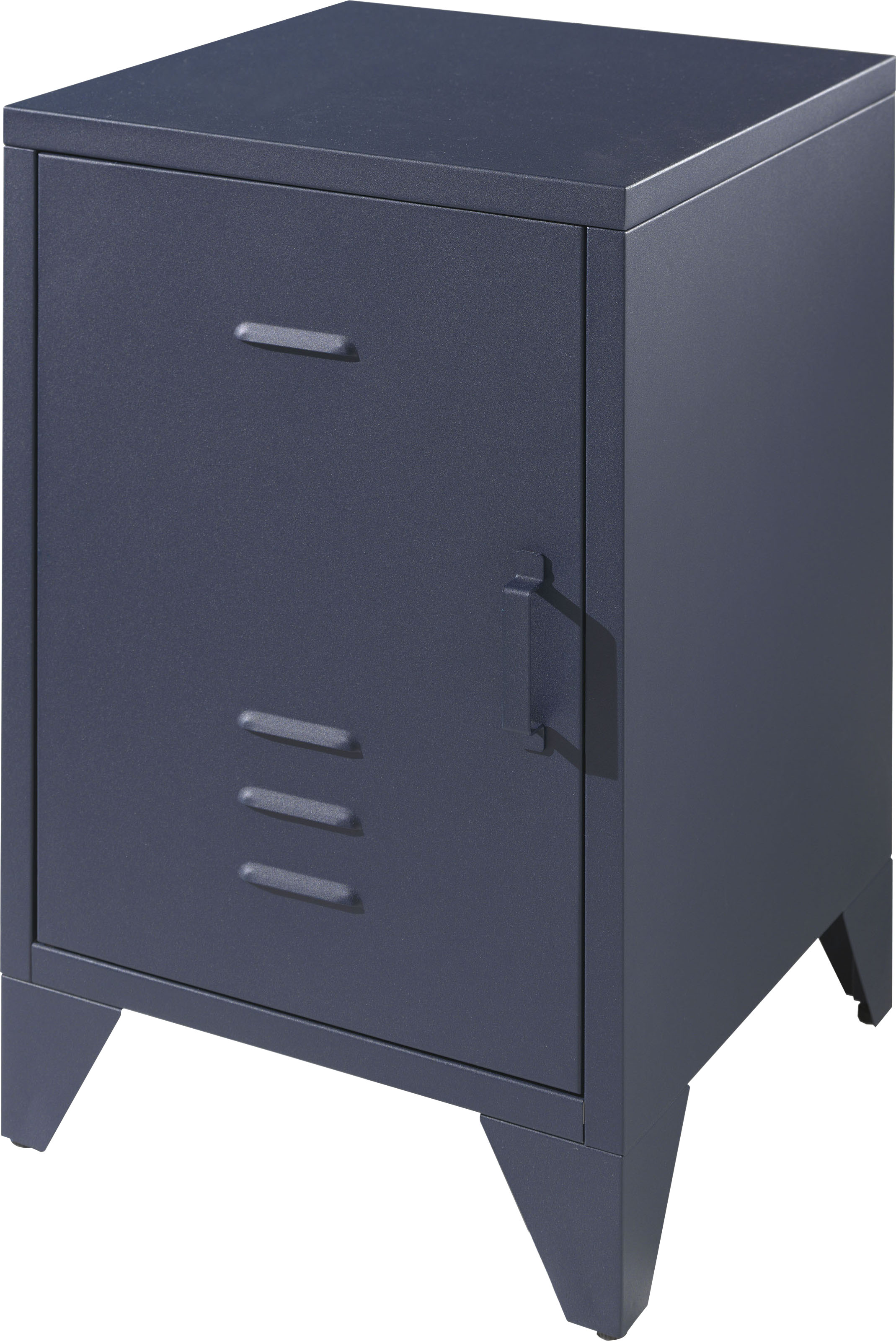 Nachtkonsole VIPACK "Bronxx, mit 1 Tür mit Magnetverschluss, dahinter 2 geräumige Fächer", blau, H:60cm T:40cm, Sideboards, Nachtkonsole blau B/H/T: 60cm x 40cm, 1 Stk.