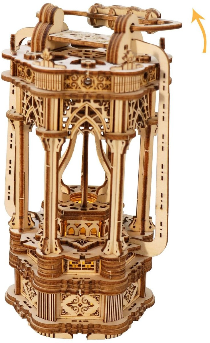 Elzusha 3D Houten Puzzel Lantaarn met Vintage LED voor volwassenen