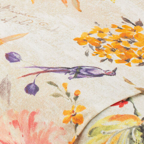 Dekostoff Tropic Blumen "Lorena", natur-color