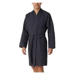 Schiesser Waffle Bathrobe Anthrazit Baumwolle Large Herren