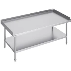 VEVOR Arbeitstisch Edelstahl, gewerblicher Arbeitstisch zur Lebensmittelzubereitung, 3-seitiger Spritzschutz, Arbeitstisch für Restaurants, Zuhause, Hotels 762 x 1524 x 660 mm