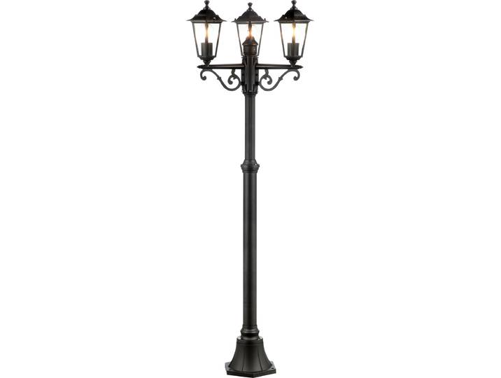 BRILLIANT klassischer schwarzer Kandelaber CARLEEN Außenstandleuchte mit drei Armen Höhe 2 Meter mit geeignetem Leuchtmittel dimmbar 3x E27 Fassung max. 60 Watt Metall/Glas