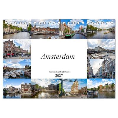 Amsterdam - Hauptstadt der Niederlande (Tischkalender 2027 DIN A5 quer), CALVENDO Monatskalender