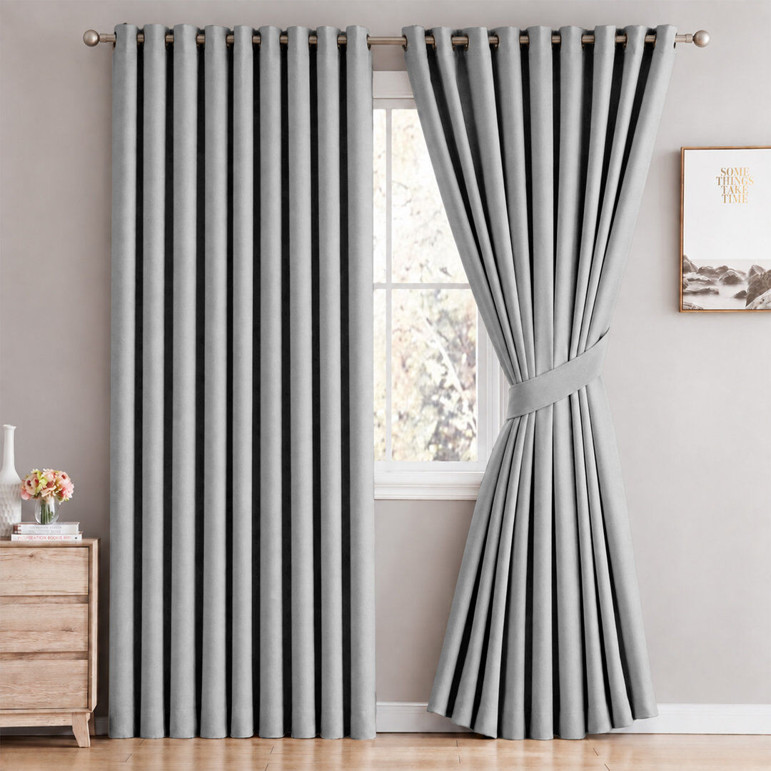 17 Stories Cariya Small Window Eyelet Blackout Thermal Curtains – Light Blocking & Energy Efficient Light Grey 228cm Width x 228cm Drop