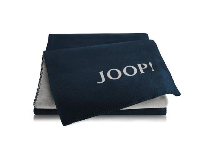 Joop! Wohndecke, Hellgrau, Dunkelblau, Textil, Uni, 150x200 cm, Kettelrand, Double face, Heimtextilien, Wohntextilien, Decken, Kuscheldecke