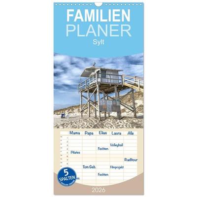 Familienplaner 2026 - Sylt mit 5 Spalten (Wandkalender, 21 x 45 cm) CALVENDO