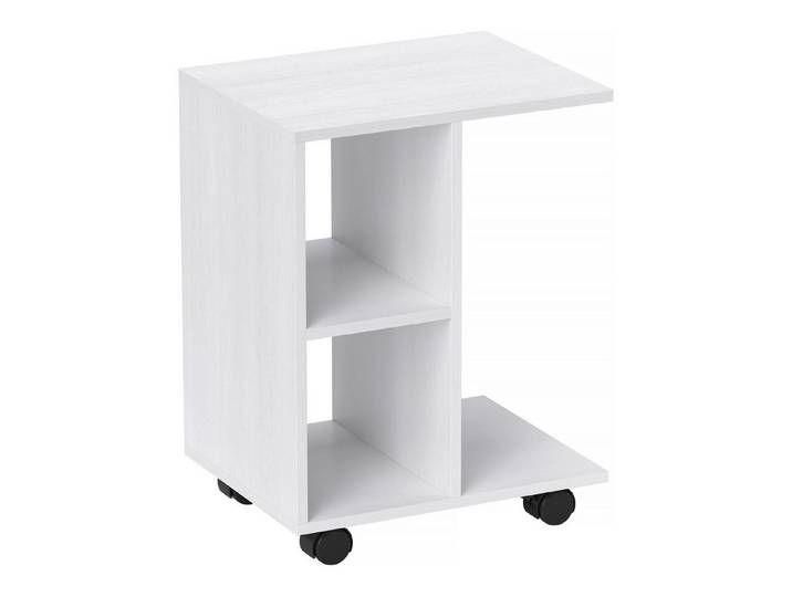 FELIXLEO Beistelltisch C Form Beistelltisch Kaffeetisch mit Rollen Spanplatte Weiß (1-St)