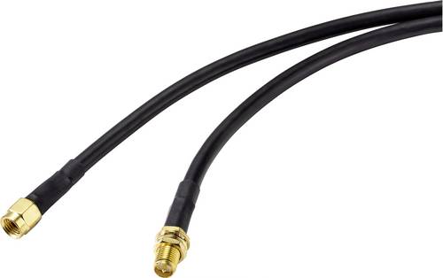 SpeaKa Professional Antennen Verlängerungskabel [1x RP-SMA-Stecker - 1x RP-SMA-Buchse] 2.00m Schwarz