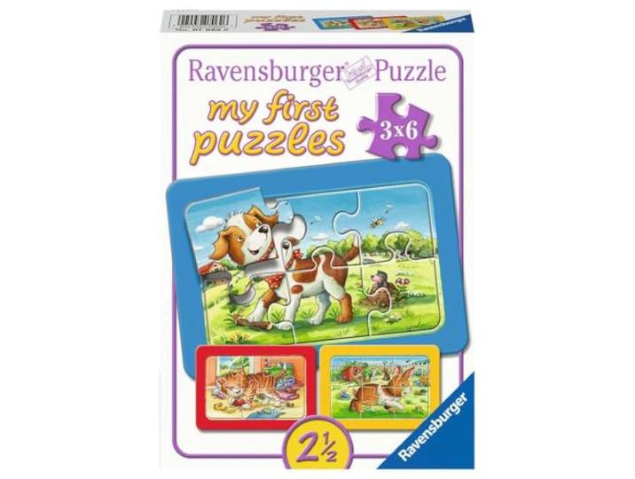 Ravensburger Mijn dierenvriendjes - My First puzzels - 3x6 stukjes - kinderpuzzel