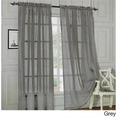 Elegant Comfort 84-inch Window Sheer Curtain Panel Pair - 60 x 84