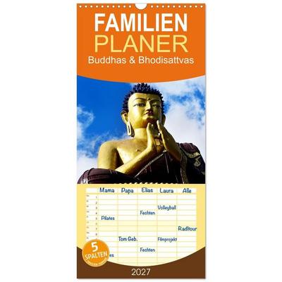 Familienplaner 2027 - Buddhas & Bhodisattvas mit 5 Spalten (Wandkalender, 21 x 45 cm) CALVENDO