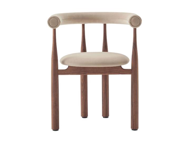 New Works Fauteuil Bukowski tapissé Walnut, Megan 26 Beige