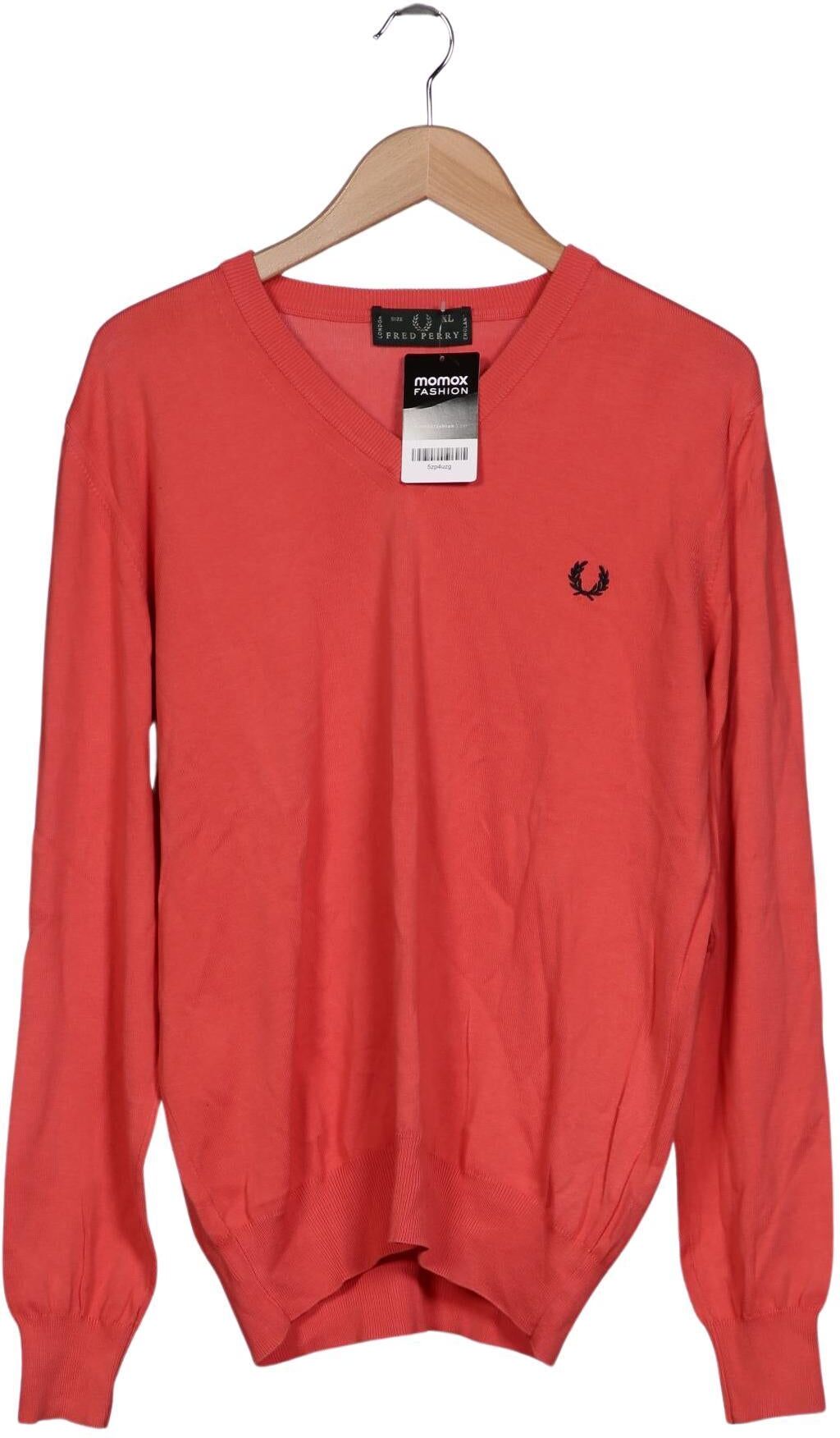 Fred Perry Herren Pullover, Rot, Gr. XL, Baumwolle - Second Hand
