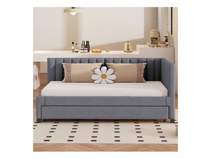 MODFU Schlafsofa Jugendbett Sofabett, Ausziehbares Schlafsofa, Multifunktionsbett mit Lattenrost, ohne Matratze