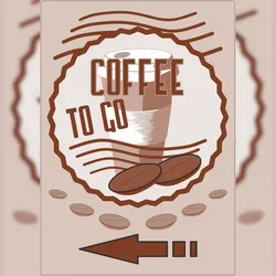HB-Druck Werbeaufkleber Aufkleber Coffee to go Hochkant mit Pfeil links A3 (297x420mm)