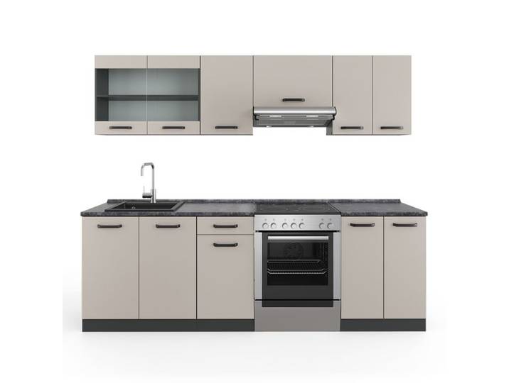 Ligne de cuisine R-Line 240cm PT Anthracite Cachemire/Anthracite Vicco 56480