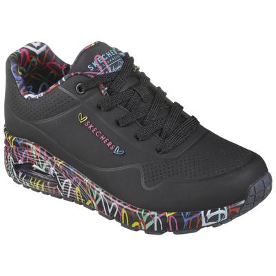 Skechers "UNO-LOVING LOVE" Freizeitschuh, Halbschuh, Schnürschuh mit coolem Graffiti-Print