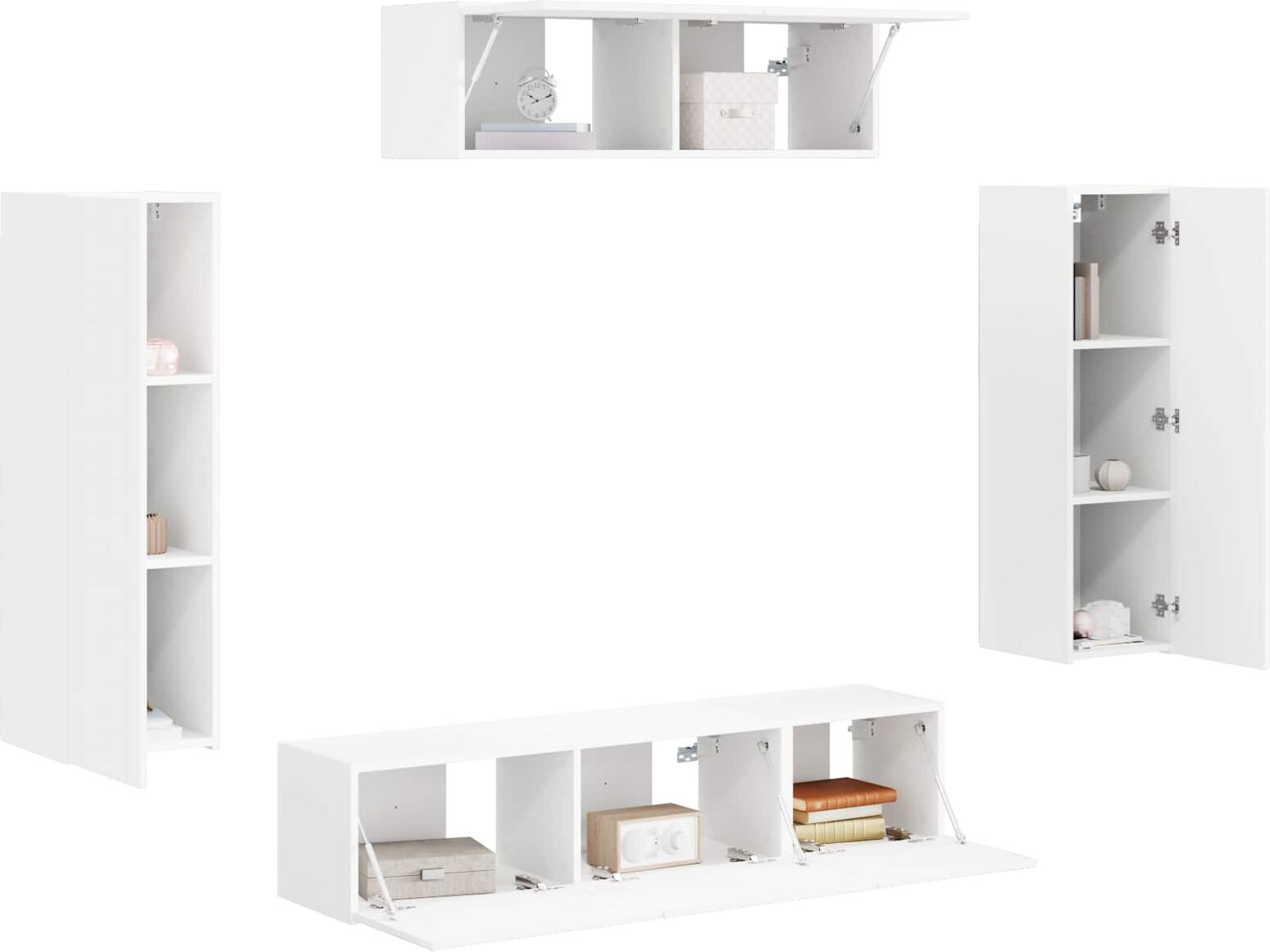 vidaXL Meuble TV 5 pc Blanc