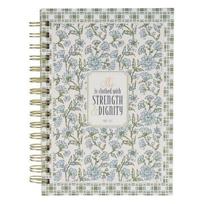 Journal Spiral Blue Floral Strength and Dignity Prov. 31:25, Taschenbuch von , Christian Art Publishers