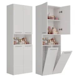Badezimmer-Hochschrank Nel 2K/DK WEISS