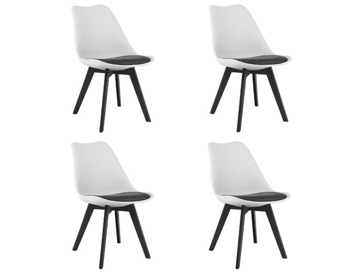 MARK chaise blanche noire / pieds noirs x 4
