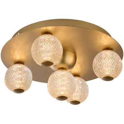 SEARCHLIGHT Deckenleuchte "Asteroid LED Flush", gold (gold und klar), 5, Ø 33cm H: 16cm, 1 Stk., Leuchten, Deckenleuchte