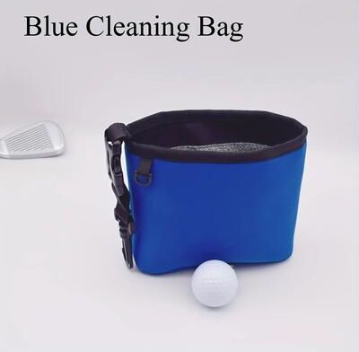 Inspired Living Golf Club Cleaning Pouch With Golf Ball Organizer Pocket And Wear Resistant Golf Bag Accessory blue